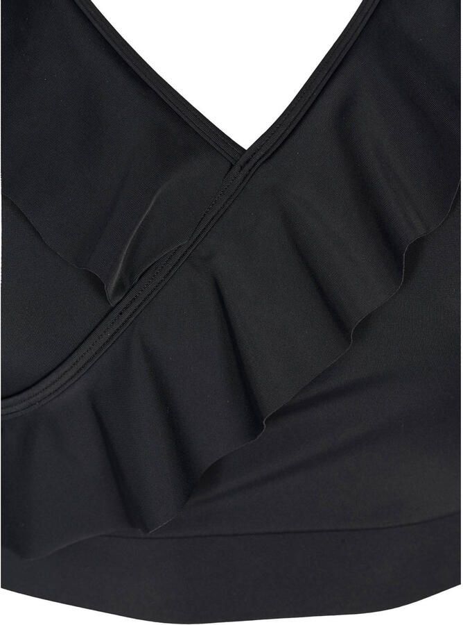 Zizzi voorgevormde crop bikinitop SKATRIN met ruches zwart - Foto 2