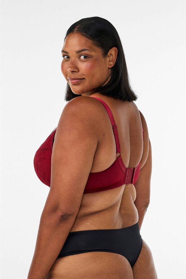 Zizzi voorgevormde Plus Size kanten beugel-bh rood - Foto 3
