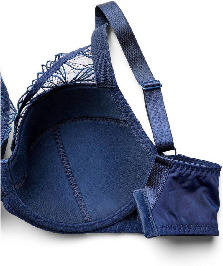 Zizzi voorgevormde Plus Size kanten bh met beugel donkerblauw - Foto 2