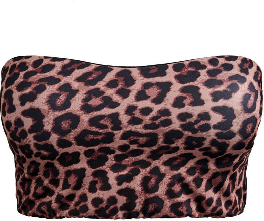 Zizzi voorgevormde strapless bandeau bikinitop CAANNE bruin - Foto 2
