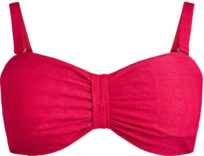Zizzi voorgevormde strapless bandeau bikinitop Salina rood
