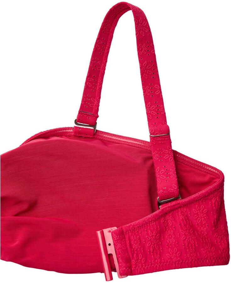 Zizzi voorgevormde strapless bandeau bikinitop Salina rood - Foto 2