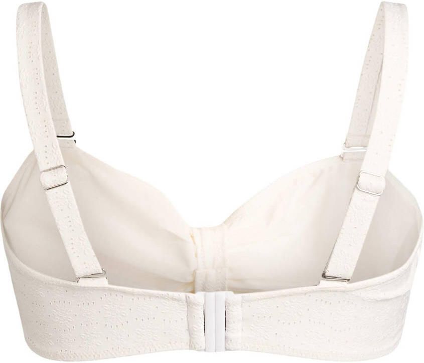 Zizzi voorgevormde strapless bandeau bikinitop Salina wit - Foto 2