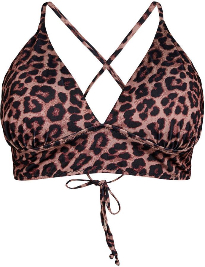 Zizzi voorgevormde triangel bikinitop CAANNE bruin