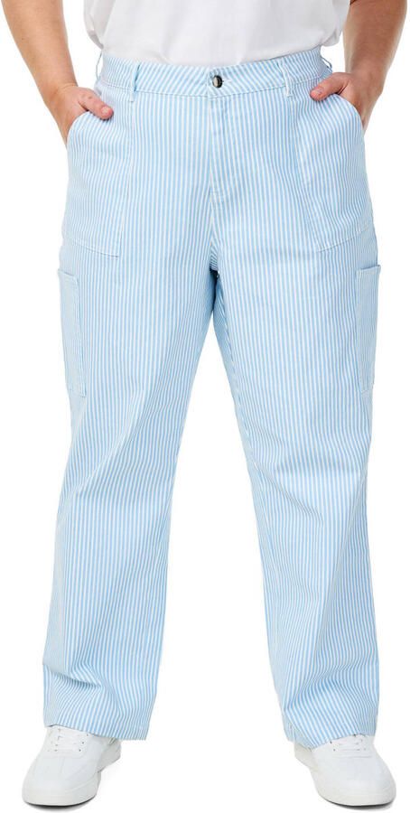 Zizzi wide leg high waist broek blauw