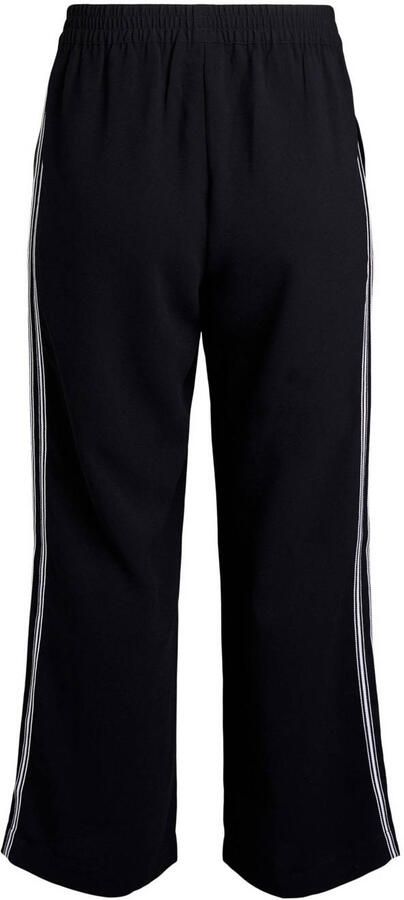 Zizzi Wide leg high waist gestreepte casual broek zwart - Foto 3