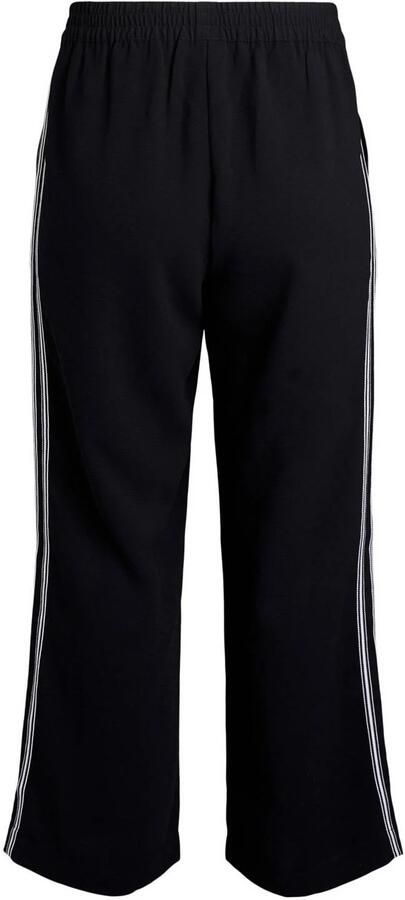 Zizzi Wide leg high waist gestreepte casual broek zwart - Foto 3