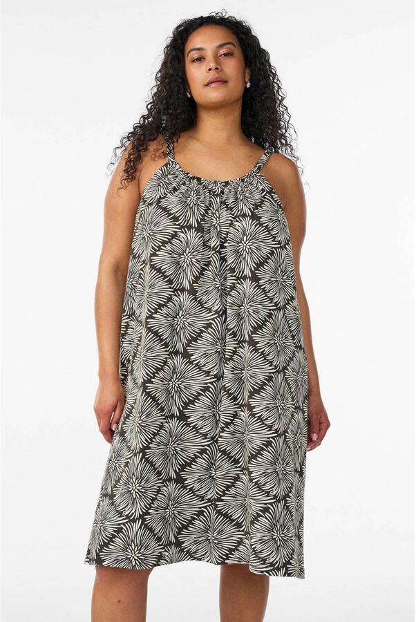 Zizzi zomerjurk Plus Size met print zwart