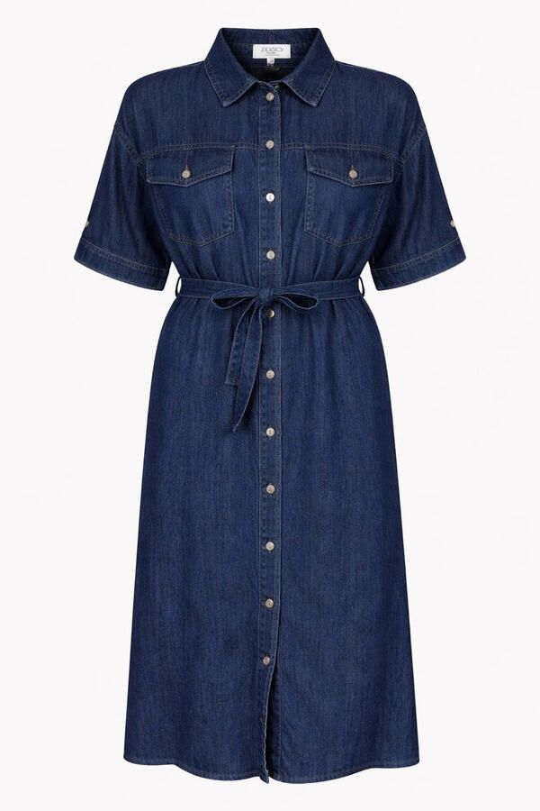 Zoso A-lijn jurk dark blue denim