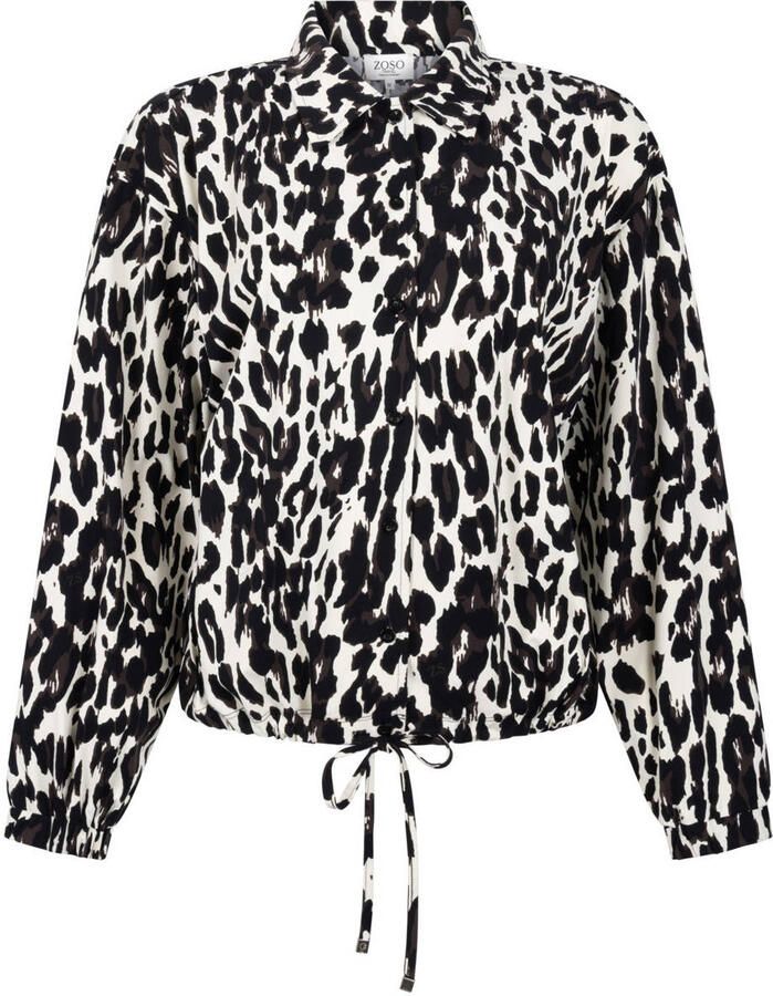 Zoso blouse met panterprint zwart