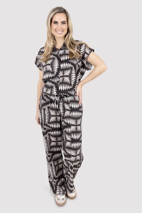 Zoso loose fit broek met print zwart