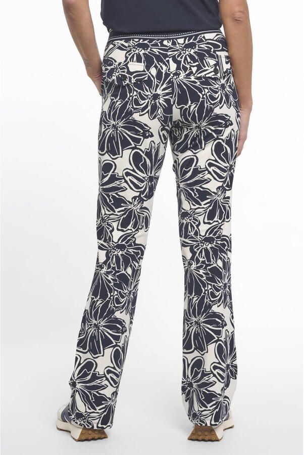 Zoso flared high waist gebloemde casual broek donkerblauw - Foto 3