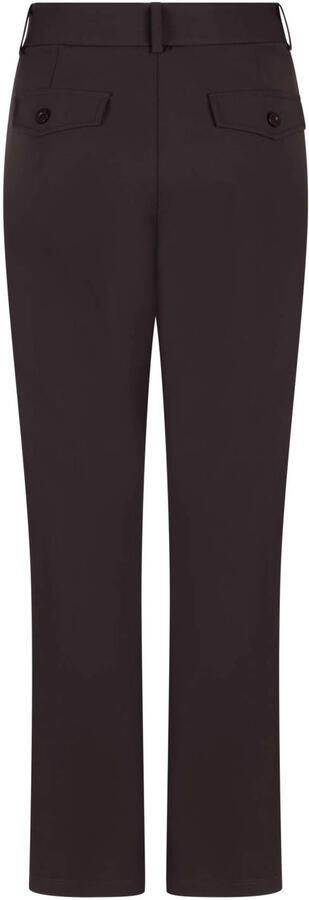 Zoso travelstof straight leg broek donkerbruin