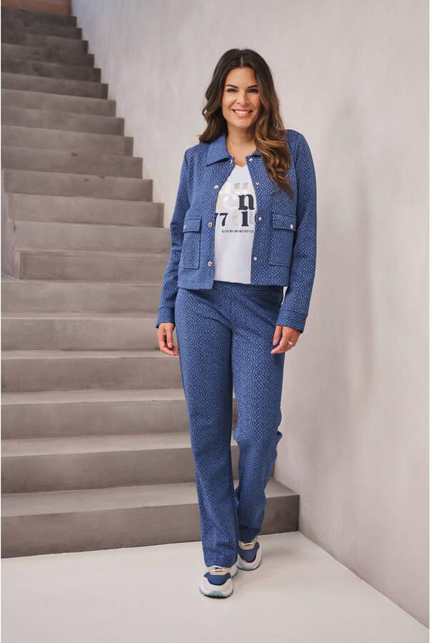 Zoso straight regular waist casual broek blauw