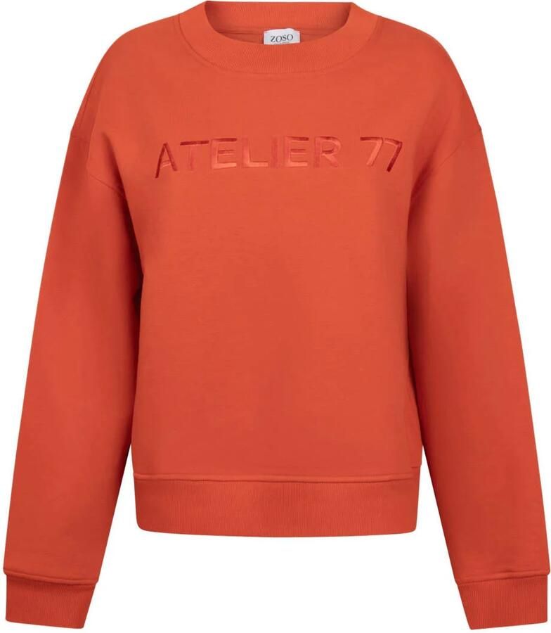 Zoso sweater met tekst rood