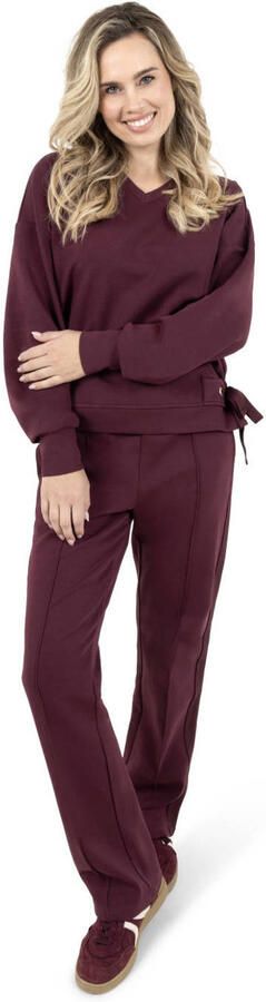 Zoso travelstof straight leg broek donkerrood
