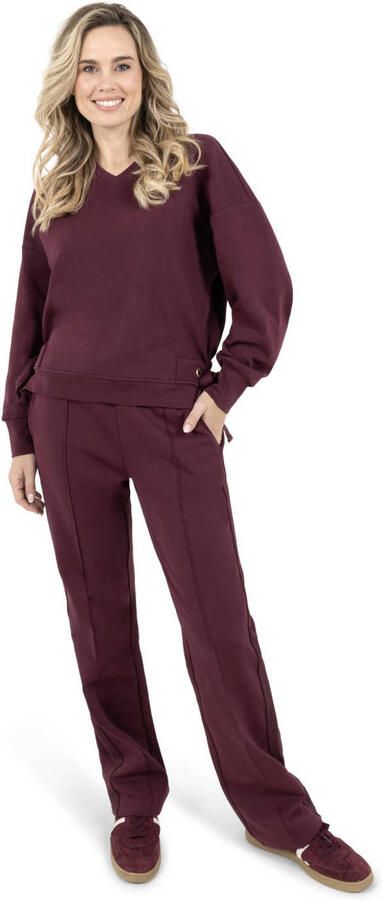 Zoso travelstof straight leg broek donkerrood - Foto 3