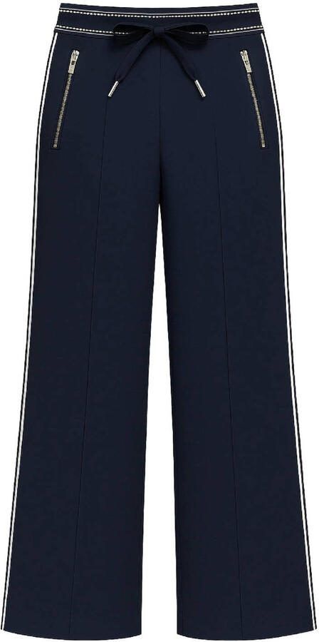 Zoso wide leg regular waist casual broek donkerblauw