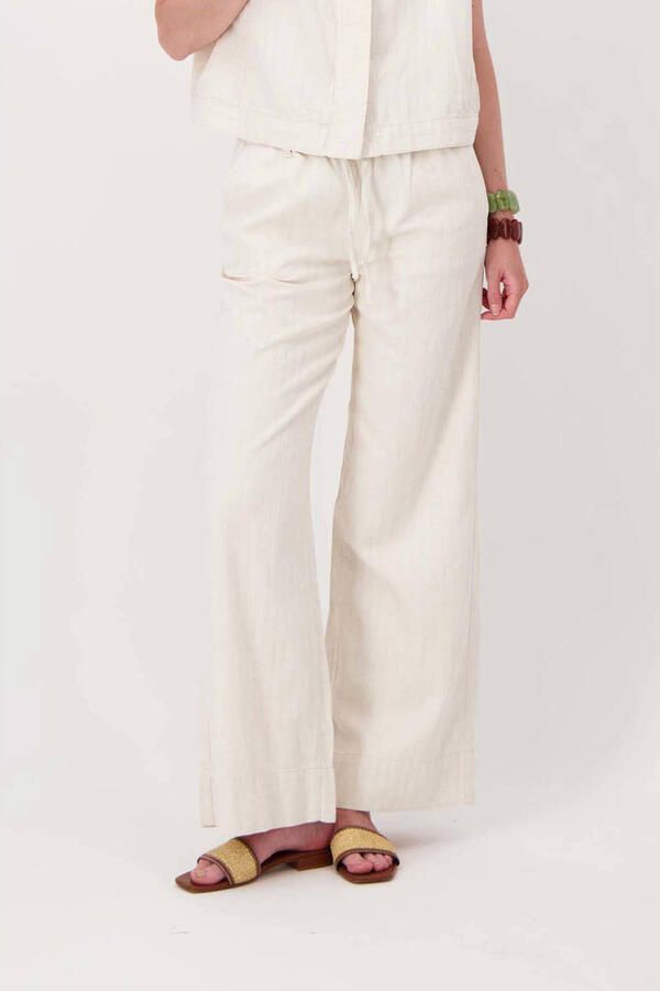 Zusss casual broek straight fit ecru