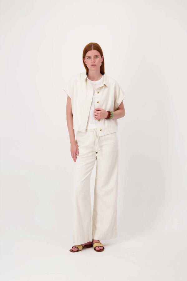 Zusss casual broek straight fit ecru - Foto 3