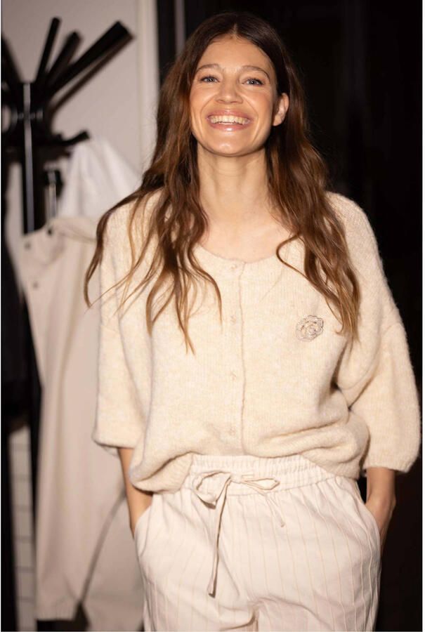 Zusss gebreid vest beige - Foto 2