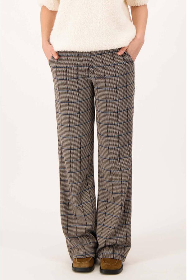 Zusss geruite flared broek meerkleurig