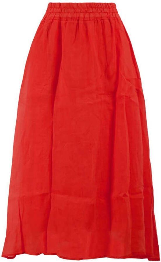 Zusss midi rok koraalrood