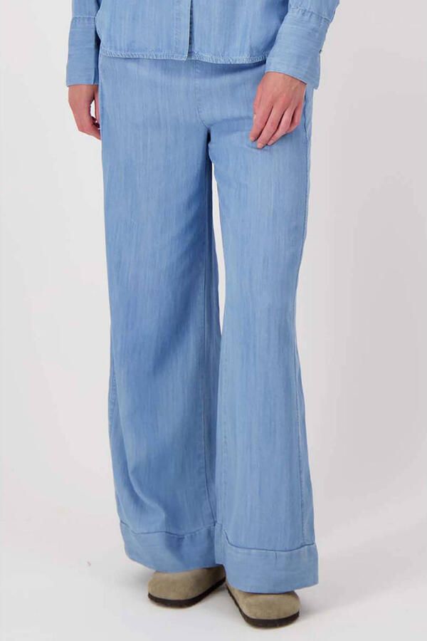 Zusss straight regular waist casual broek light blue denim