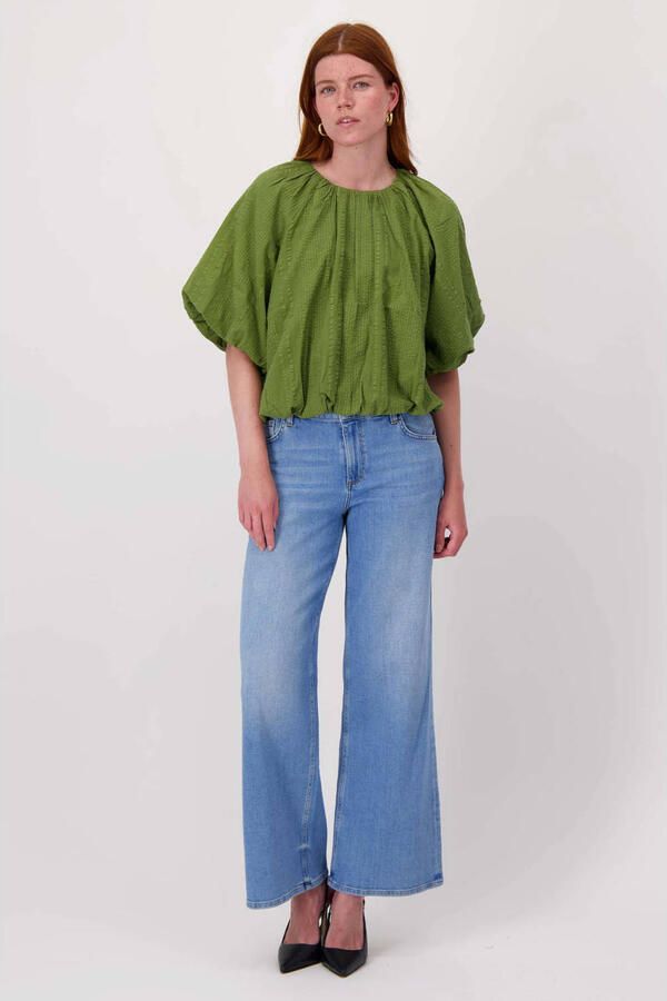 Zusss top met textuur olijfgroen - Foto 2