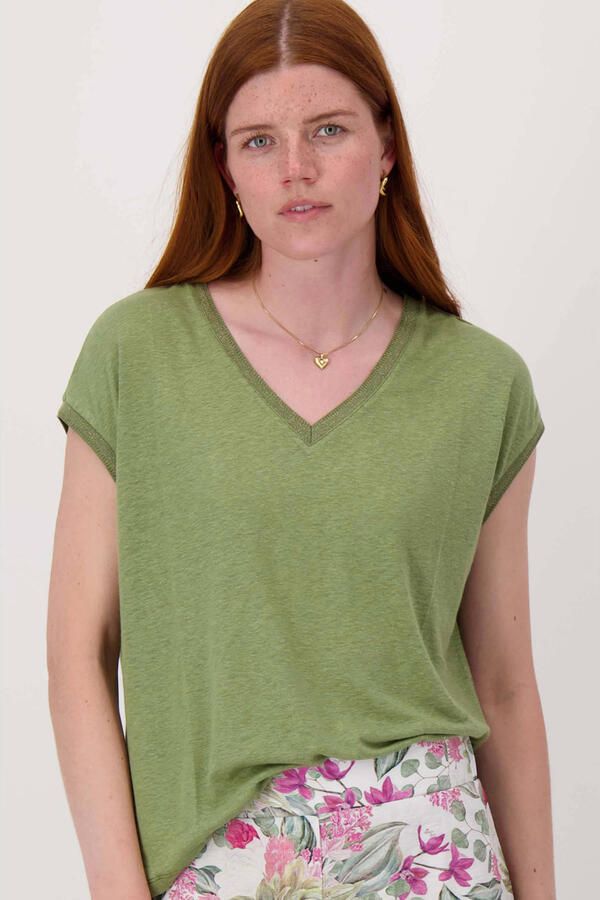 Zusss top olijfgroen met lurex