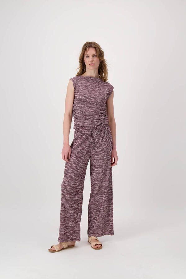 Zusss straight regular waist broek donkerrood