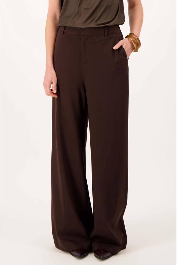 Zusss wide leg broek bruin