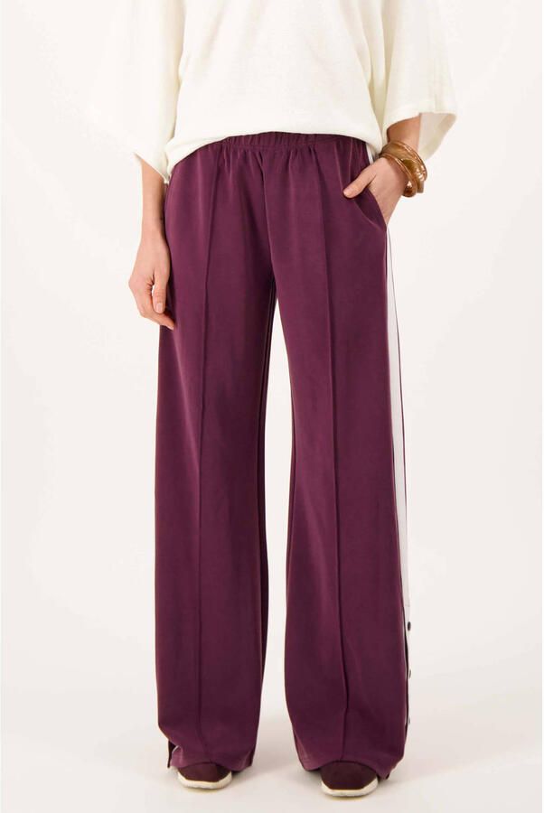 Zusss wide leg broek donkerrood