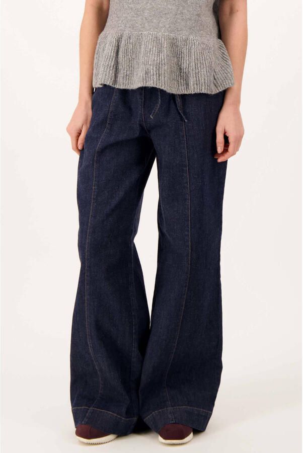 Zusss wide leg jeans donkerblauw