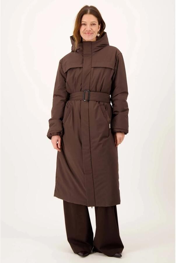 Zusss winterjas met ceintuur bruin