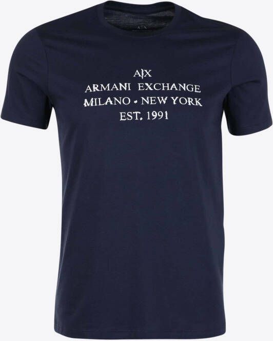 Armani Exchange T-shirt Blauw Print