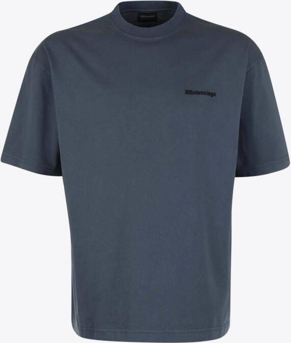 Balenciaga T-shirt Blauw Logo