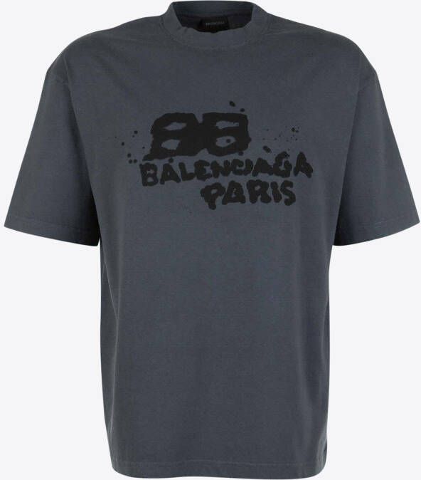 Balenciaga T-shirt Blauw Print