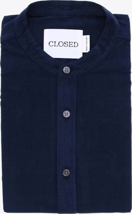 Closed Hemd Blauw Rib Mao