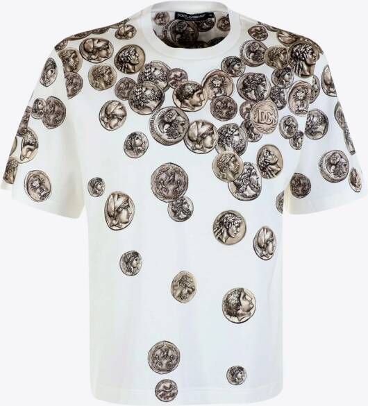 Dolce & Gabbana T-shirt Wit Coins