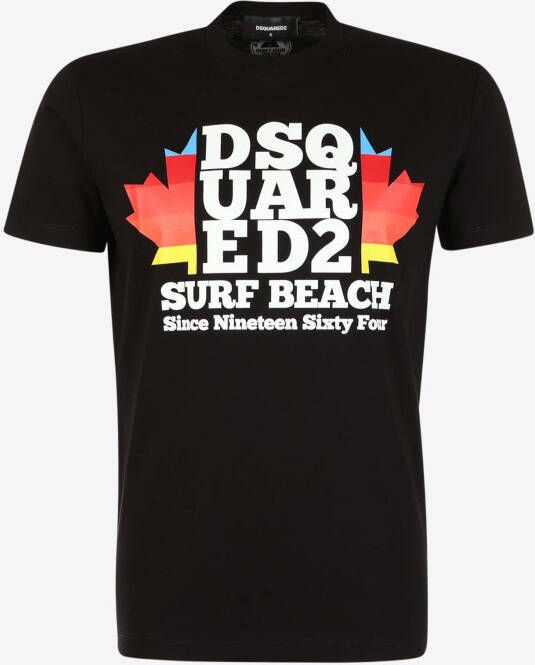 Dsquared² T-shirt Zwart Leaf