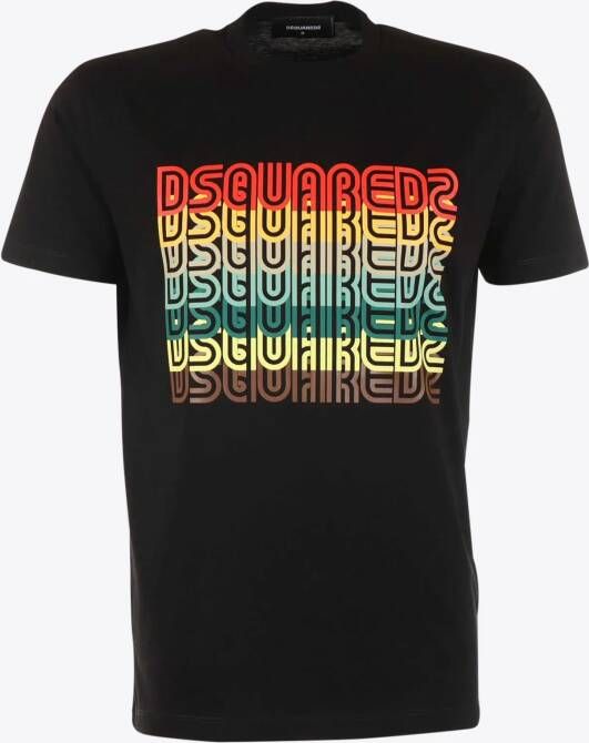 Dsquared² T-shirt Zwart Multi Print