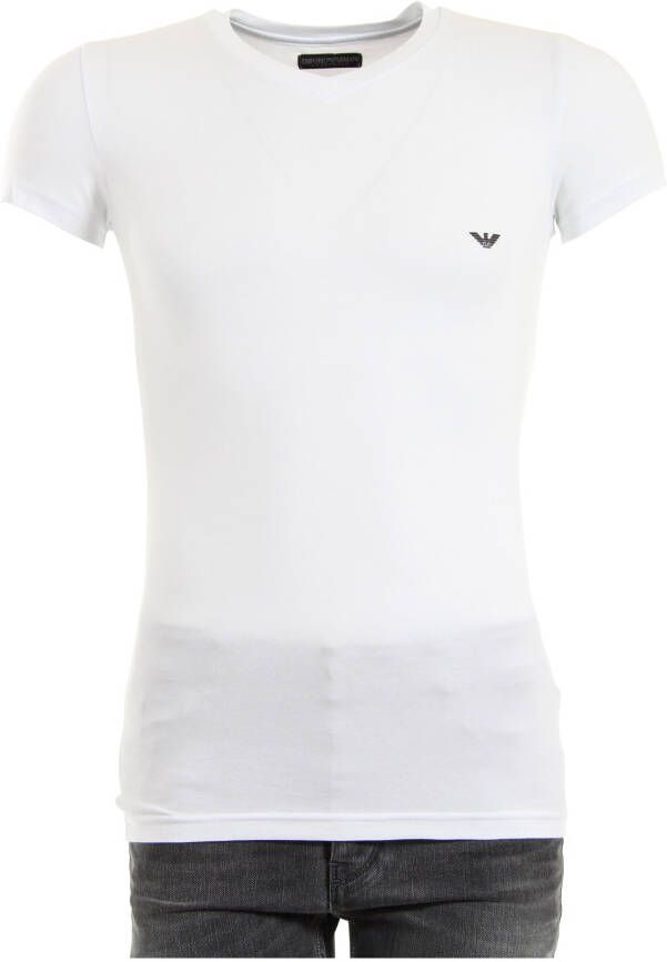 Emporio Armani T-shirt Wit V-hals Stretch