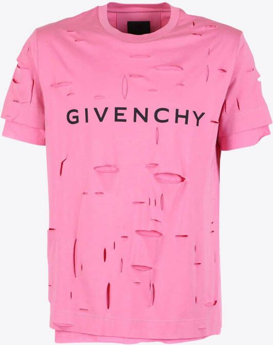 Givenchy T-shirt Roze Destroy